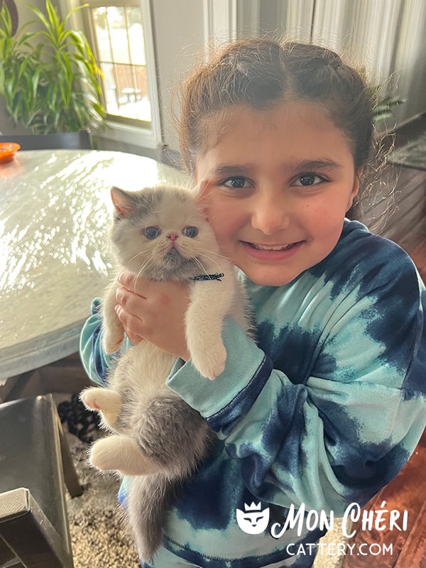 Musleh Family with one of their Mon Chéri Cattery Kittens